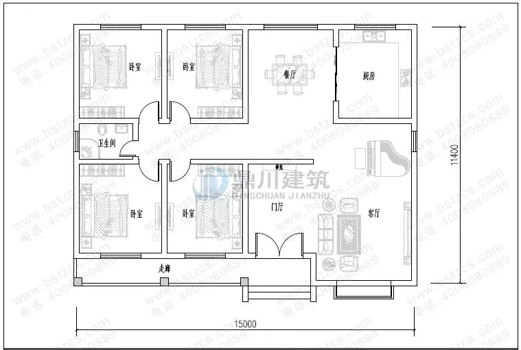 15萬就能建的一層農村別墅，精致大氣房間多，養老住家首選！